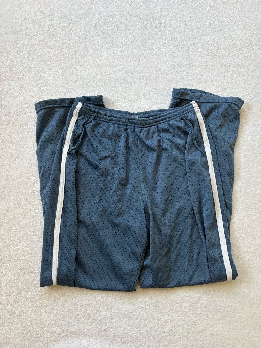 Athletic Works Light Blue Mesh Athletic Shorts with White Logo Tag